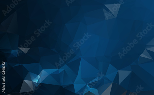 Dark Blue polygonal illustration, which consist of triangles. Geometric background in Origami style with gradient. Triangular design for your business.