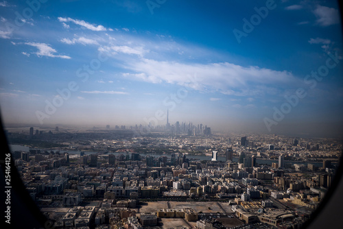 An aerial view of downtown Dubai
