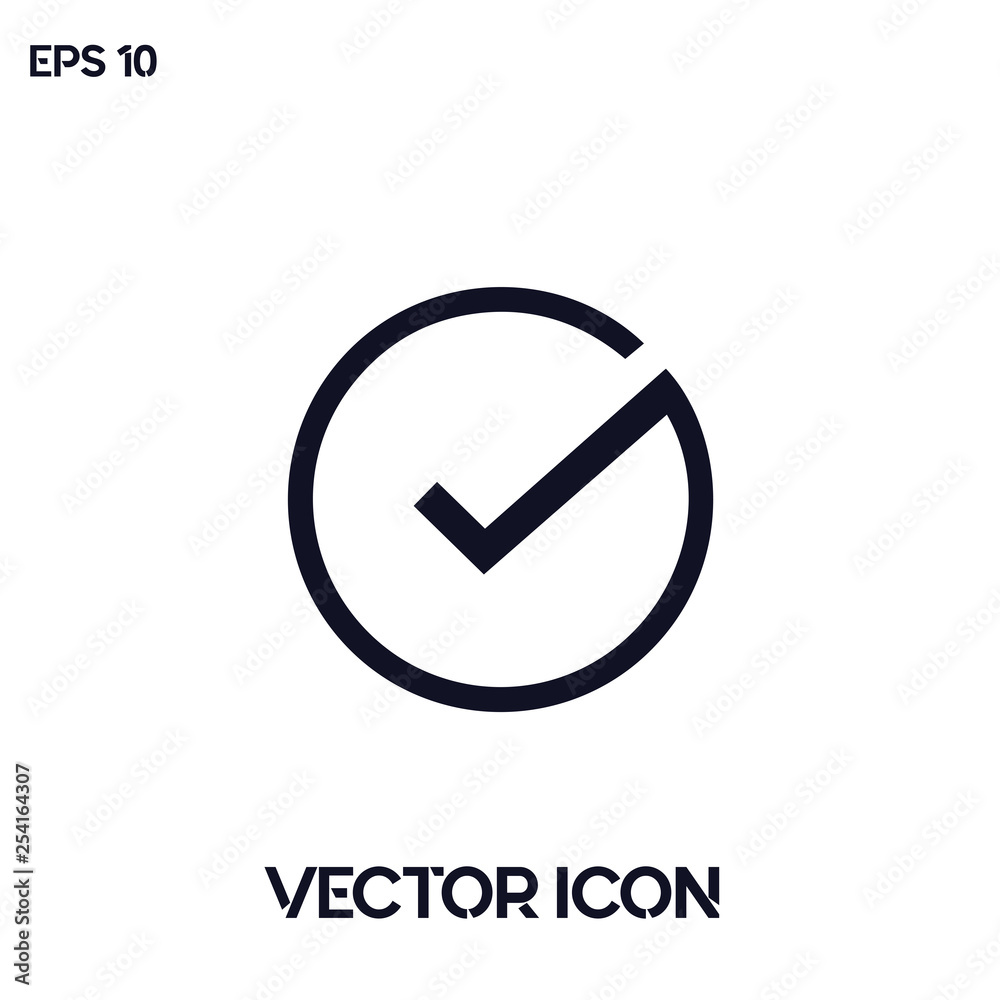 Check mark vector icon illustration. Ui/Ux. White background. Premium quality. Check mark vector icon illustration. Ui/Ux. White background. Premium quality.