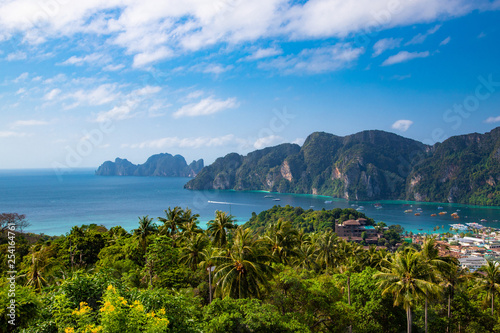Panorama of Phi Phi don Thailand island, view point. © margo1778
