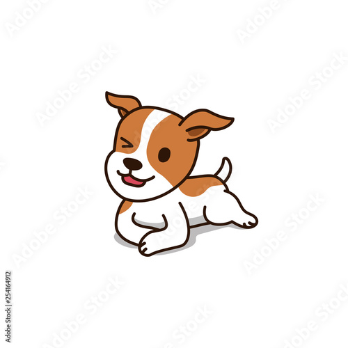 Vector cartoon character cute jack russell terrier dog for design.