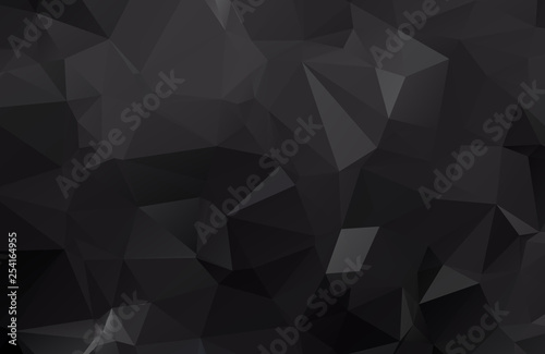 Dark Black polygonal illustration, which consist of triangles. Geometric background in Origami style with gradient. Triangular design for your business.