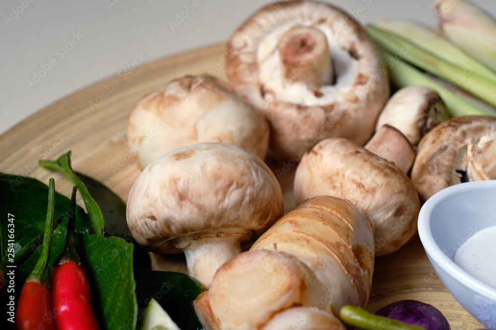 Tom yum thai soup ingredient shrimp galangal lemongrass Tom yum thai soup ingredient shrimp galangal lemongrass