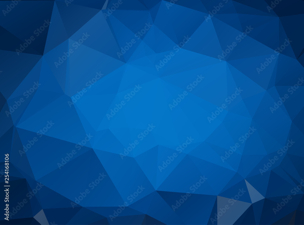 Obraz premium DARK BLUE vector modern geometrical abstract background. Texture, new background. Geometric background in Origami style with gradient.