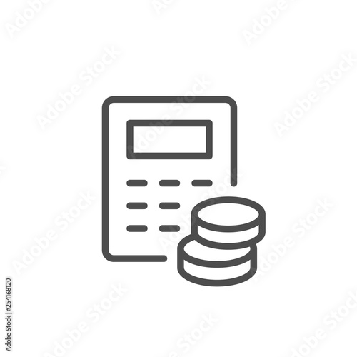 Financial calculation line icon