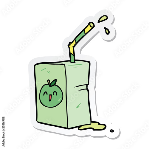 sticker of a cartoon juice box