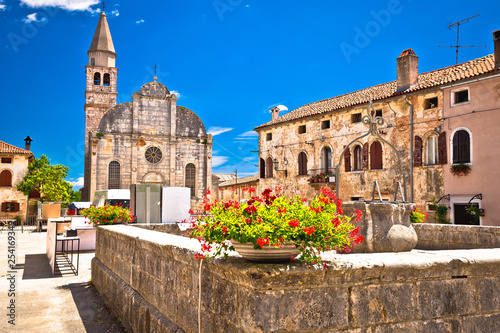 Village of Svetvincenat ancient square and church view