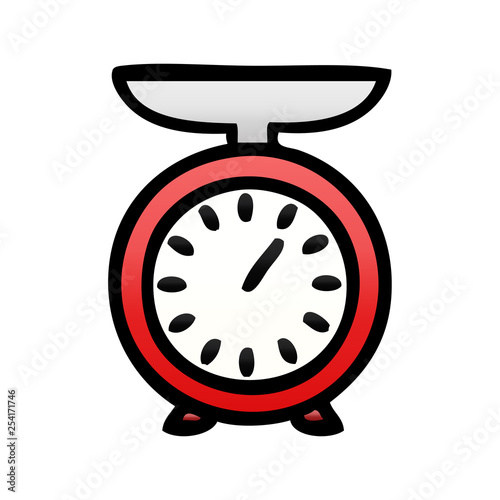 gradient shaded cartoon weighing scale