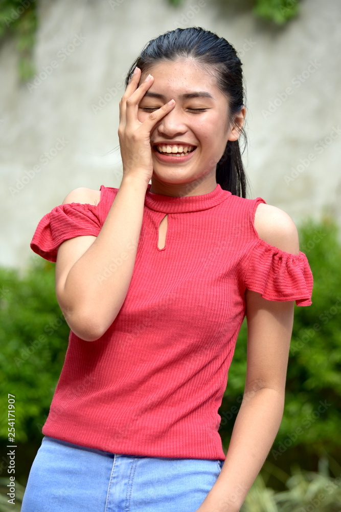 Youthful Diverse Female And Laughter Youthful Diverse Female And Laughter