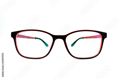 Eye frame glasses isolated on white background