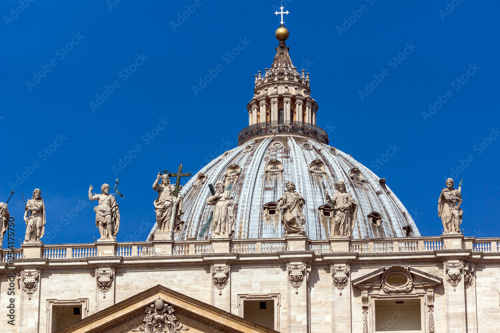 St. Peter's Basilica at Saint Peter's Square in city of Rome, Vatican, Italy