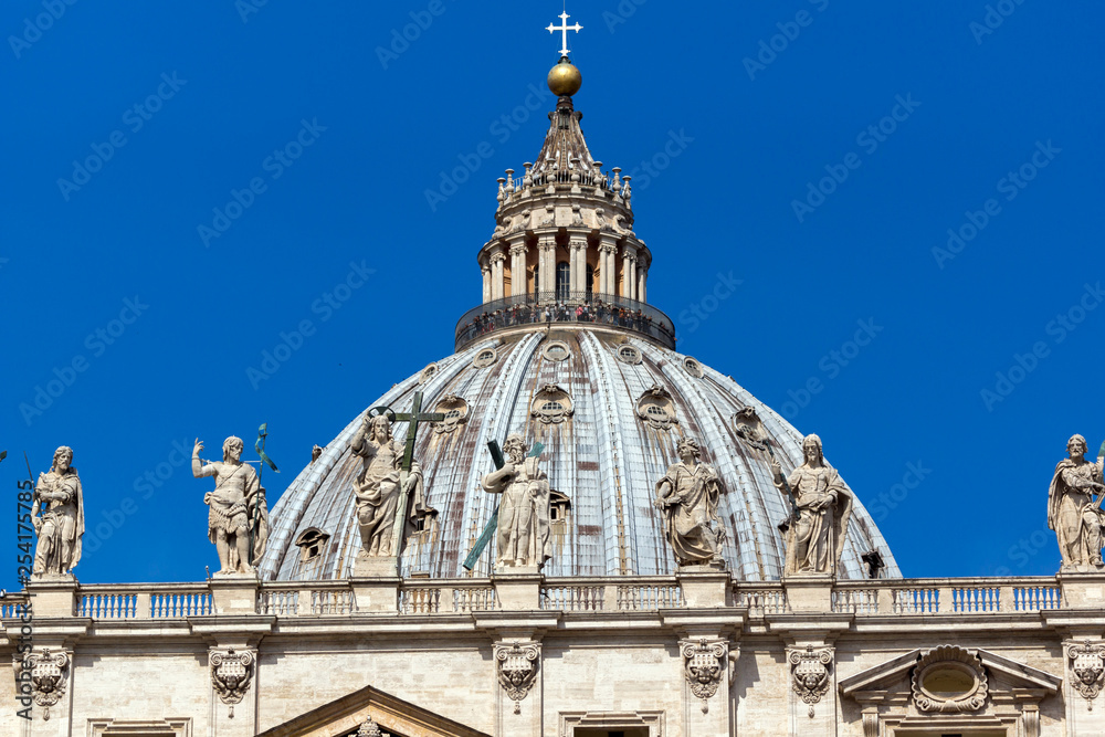 St. Peter's Basilica at Saint Peter's Square in city of Rome, Vatican, Italy