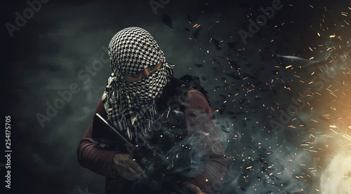 rebel militant terrorist guerrilla concept photo