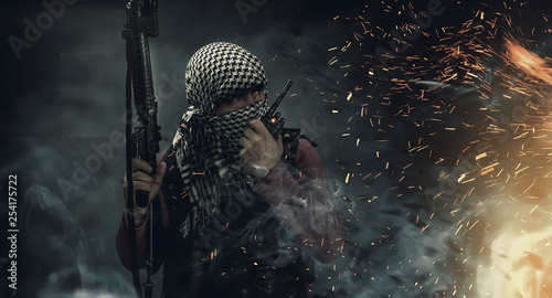 rebel militant terrorist guerrilla concept