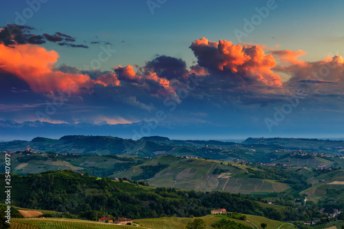 Green hills of Langhe in evening. © Rostislav Glinsky
