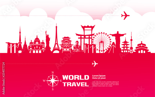 Travel around The World vector illustration.