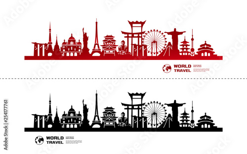 Travel around The World vector illustration.