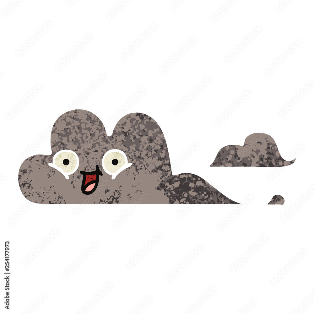 retro illustration style cartoon storm cloud retro illustration style cartoon storm cloud