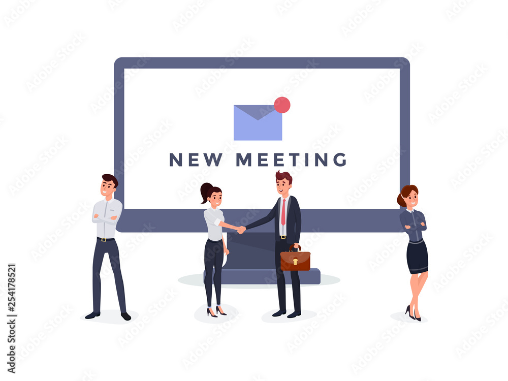 New meeting notification flat illustration New meeting notification flat illustration