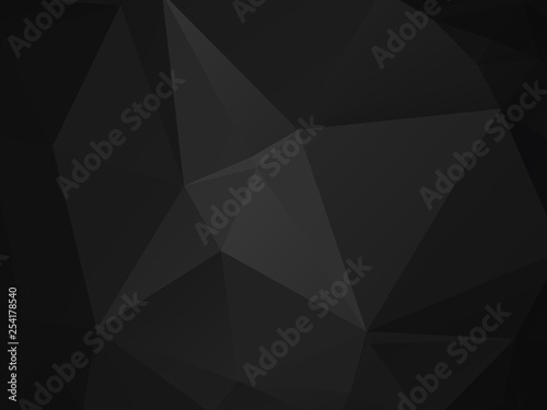 abstract polygonal background, vector dark gray black mosaic pattern