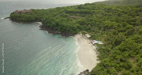 Beautiful tropical beach, aerial view, 4k video, Indonesia photo