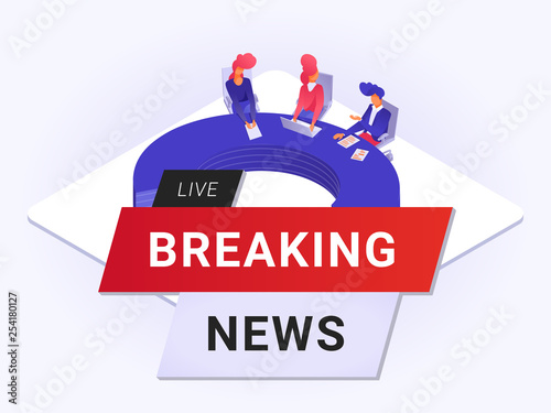 Live breaking news flat poster