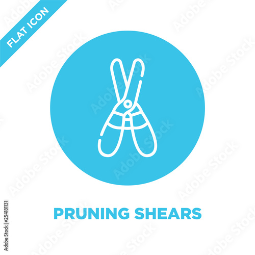 pruning shears icon vector. Thin line pruning shears outline icon vector illustration.pruning shears symbol for use on web and mobile apps, logo, print media.