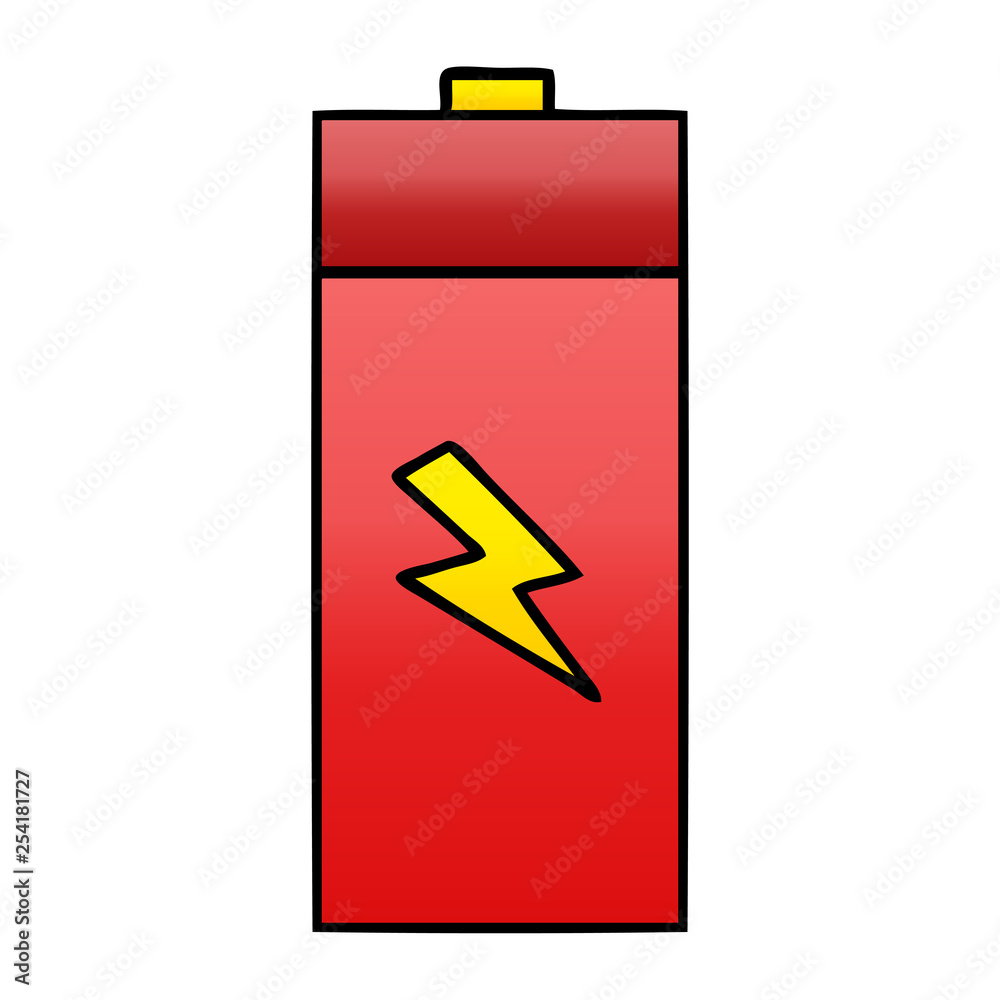 gradient shaded cartoon electrical battery gradient shaded cartoon electrical battery