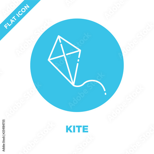 kite icon vector. Thin line kite outline icon vector illustration.kite symbol for use on web and mobile apps, logo, print media.