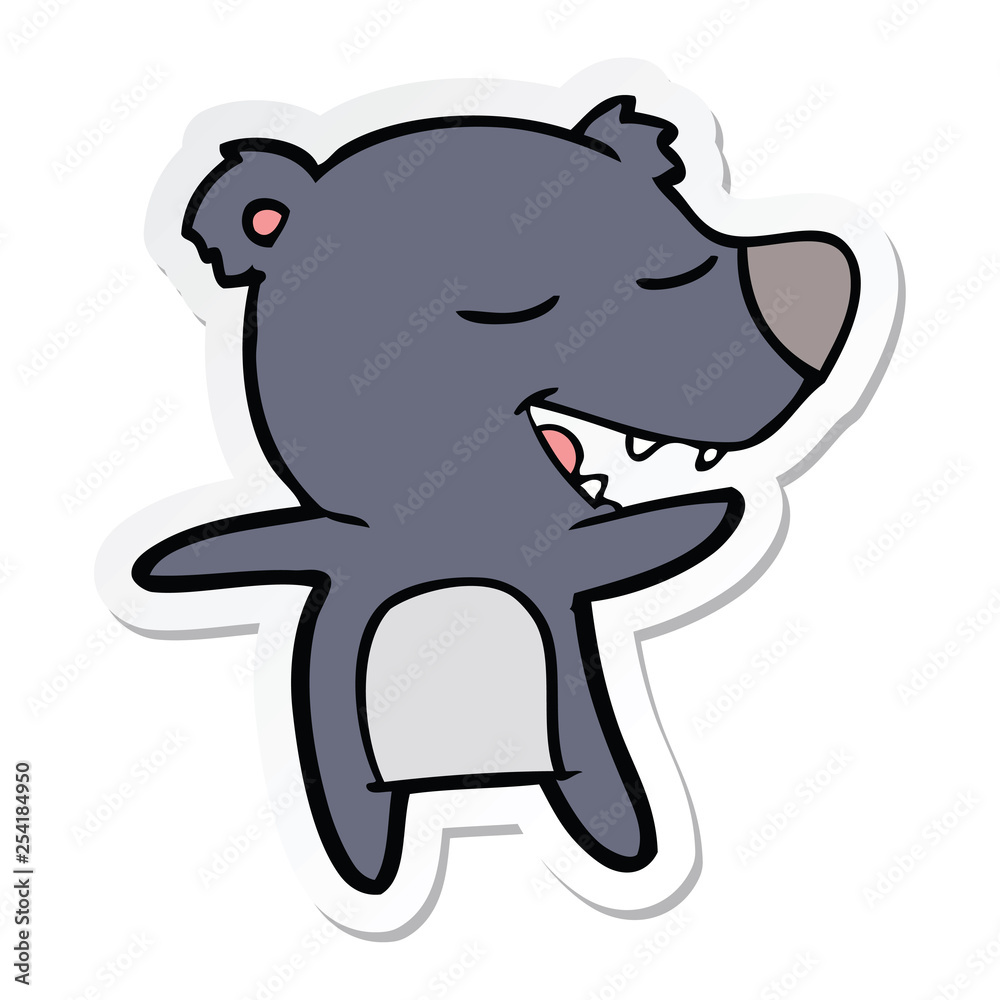 Fototapeta premium sticker of a cartoon bear