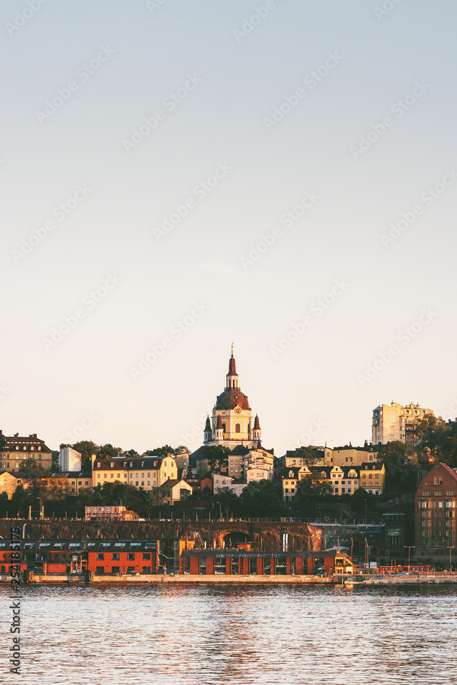 Stockholm cityscape view touristic central popular landmarks city in Sweden Europe  travel