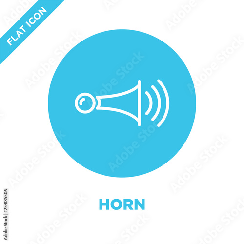horn icon vector. Thin line horn outline icon vector illustration.horn symbol for use on web and mobile apps, logo, print media.