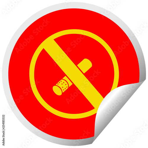 circular peeling sticker cartoon no smoking allowed sign