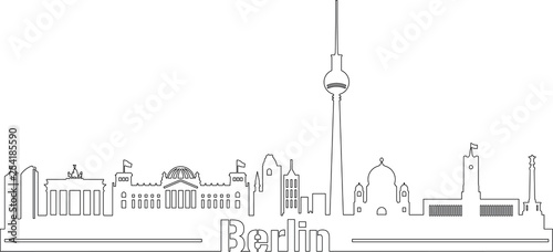 Skyline Bundeshauptstadt Berlin mit Schriftzug