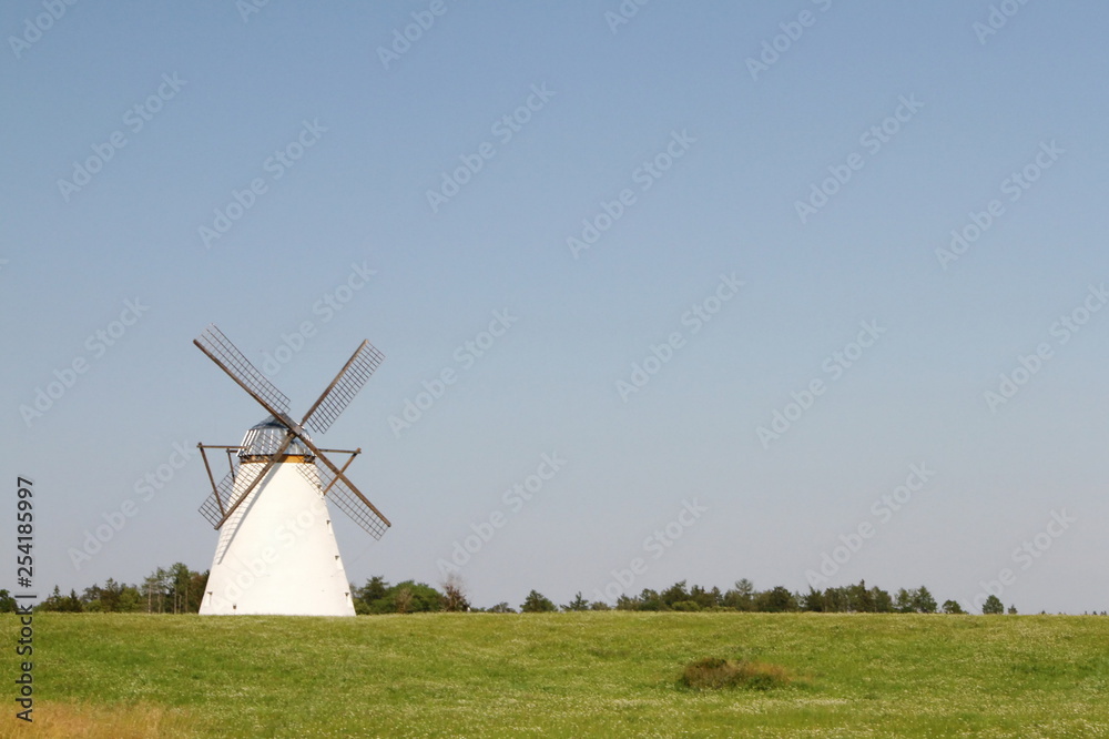 Landscape with an old windmill in Estonia.