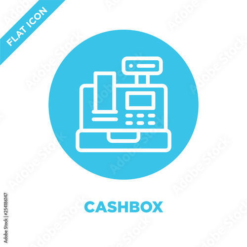 cashbox icon vector. Thin line cashbox outline icon vector illustration.cashbox symbol for use on web and mobile apps, logo, print media.