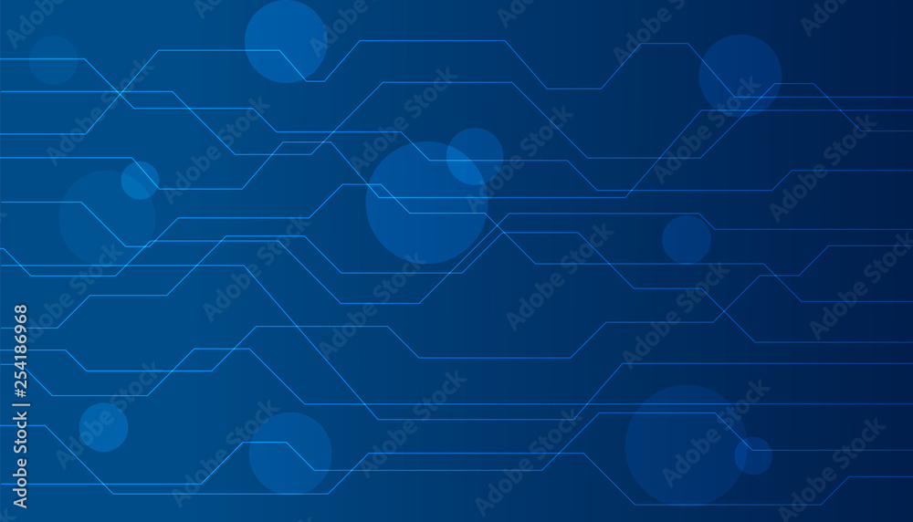 Abstract futuristic circuit board Illustration, high computer technology dark blue color background. Hi-tech digital technology concept. vector illustration