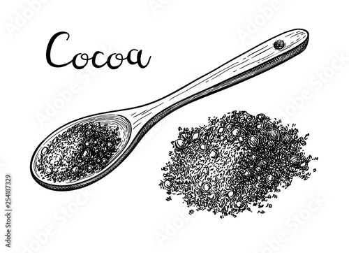 Ink sketch of cocoa powder.