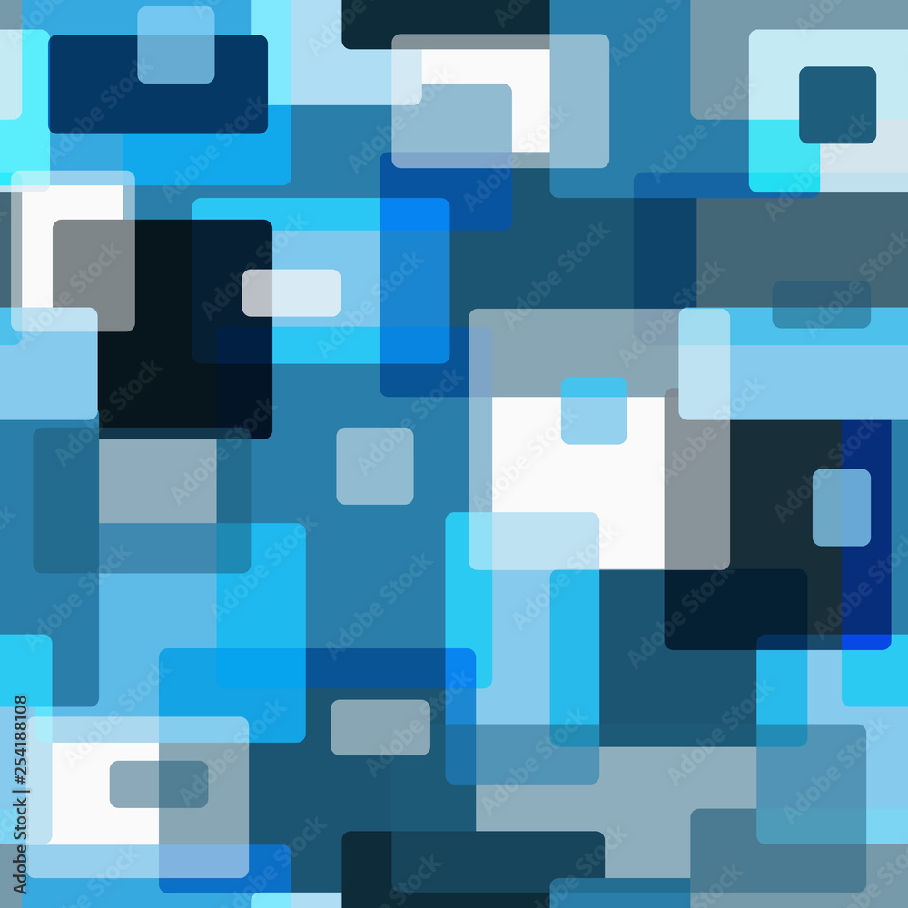 Geometric seamless pattern with translucent blue rectangles Geometric seamless pattern with translucent blue rectangles