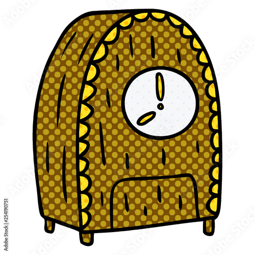 cartoon doodle of an old fashioned clock