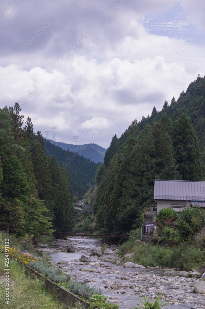 River close to Dorogawa Onsen in the Mitarai ravine Nara,Japan.