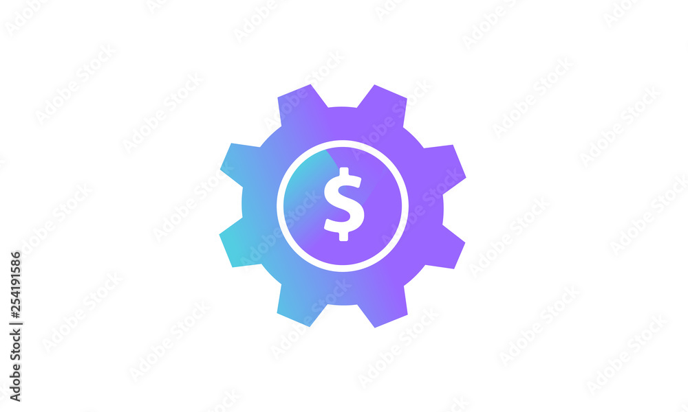 setting icon concept,setting icon with dollar icon. modern gradient style vector icon