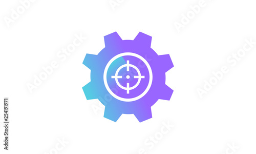 setting icon concept, setting icon with target icon. modern gradient style vector icon