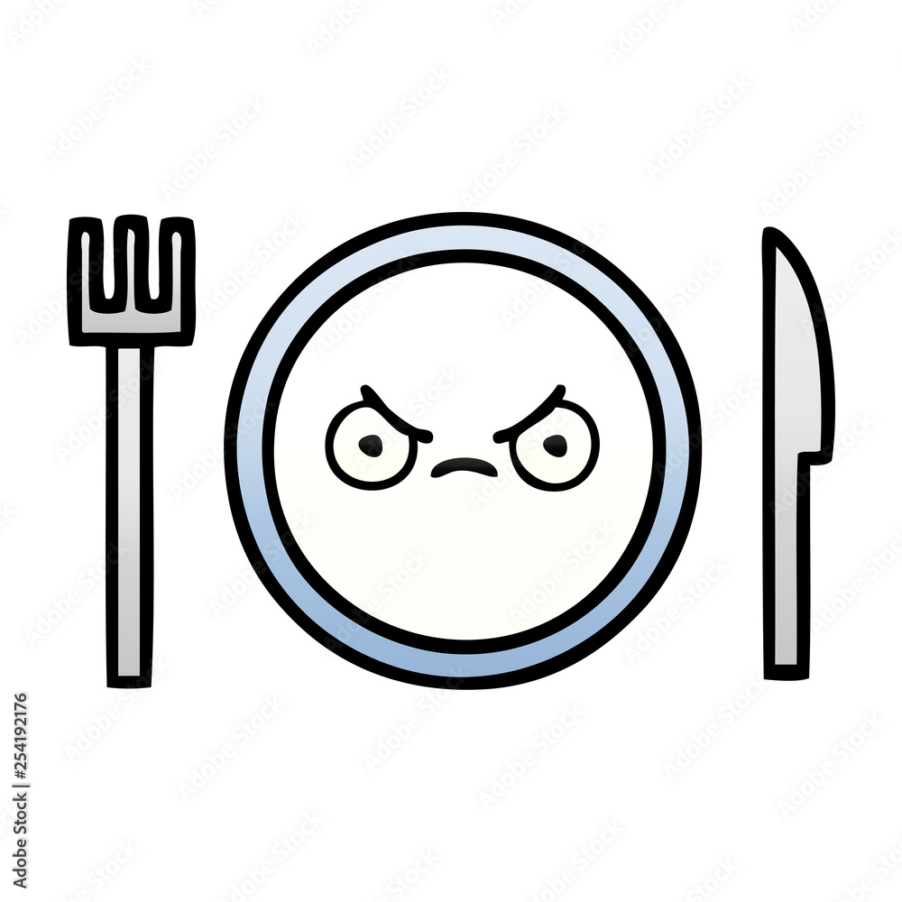 gradient shaded cartoon dinner plate gradient shaded cartoon dinner plate