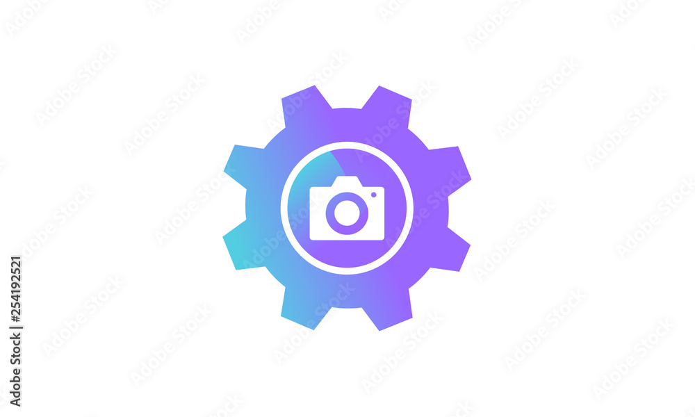 setting icon concept, setting icon with camera icon. modern gradient style vector icon setting icon concept, setting icon with camera icon. modern gradient style vector icon