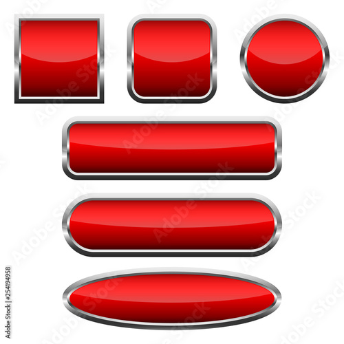 Free Download Set of red glossy buttons. Vector illustration. - GFXLoad