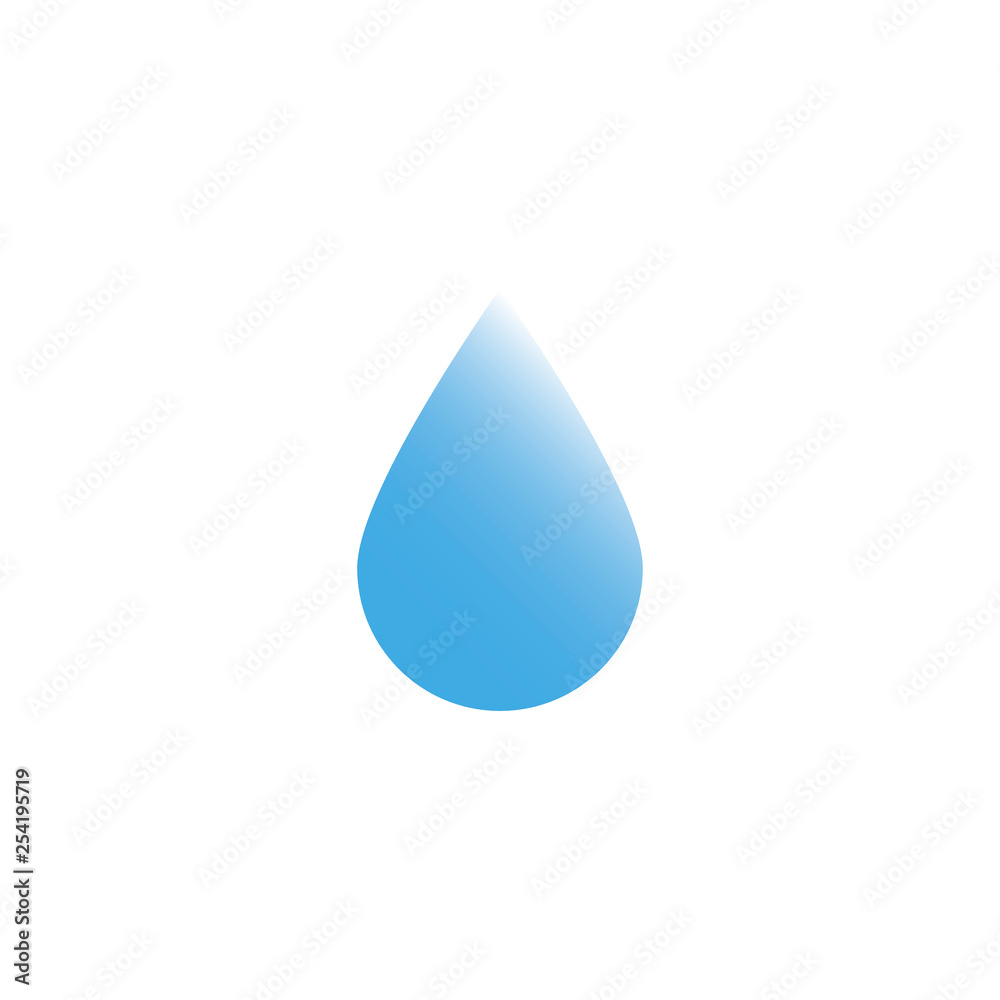 Blue shiny water drop. Vector illustration Blue shiny water drop. Vector illustration