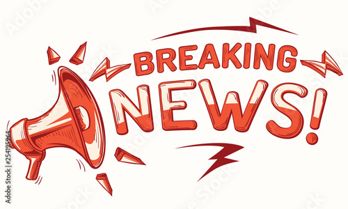 Breaking news - sign with megaphone
