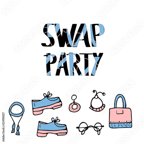 Swap hanwritten lettering. Vector concept design. 