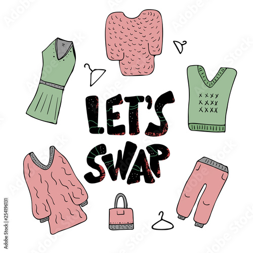 Swap hanwritten lettering. Vector concept design. 